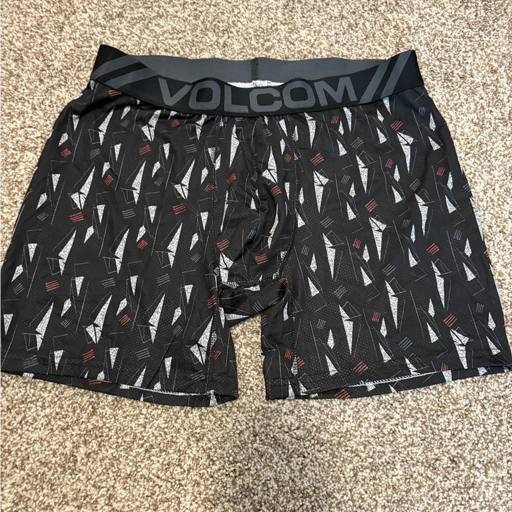 Volcom Men's Patterned Boxer Briefs - Black and Red